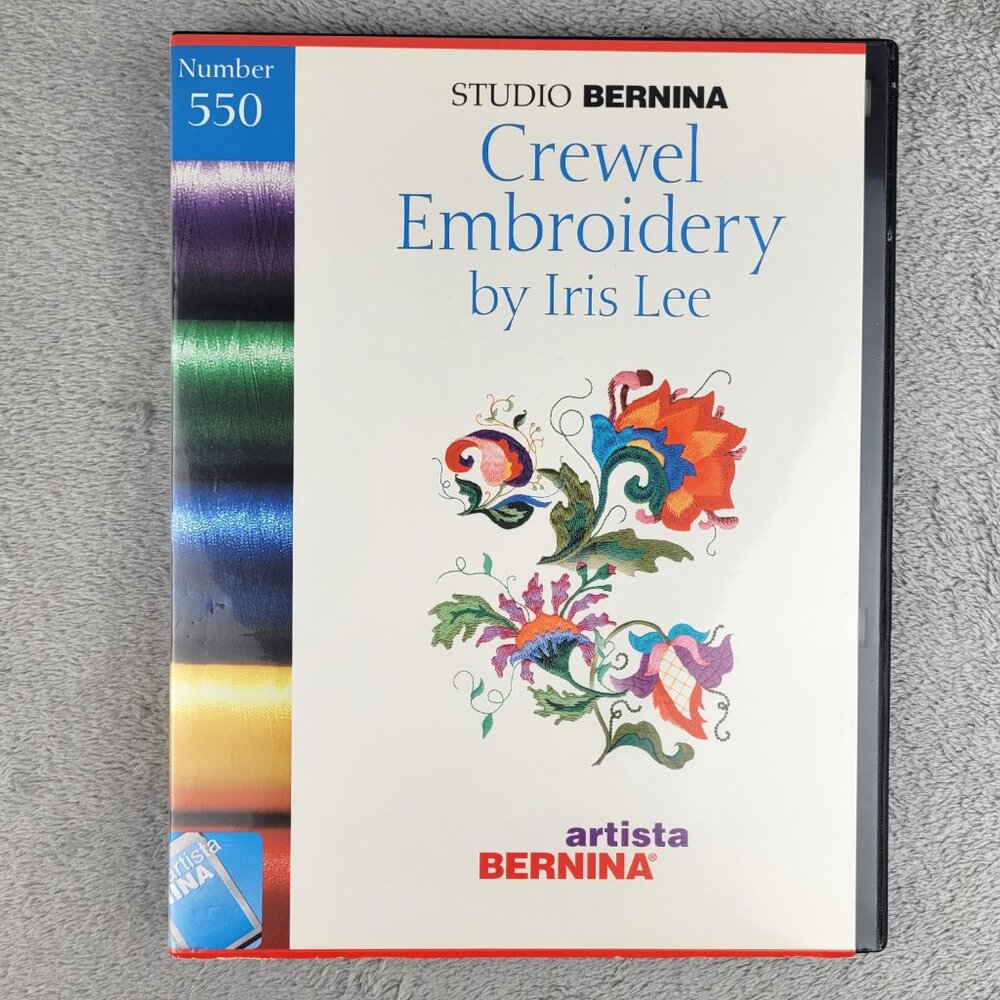 Bernina Studio Crewel Embroidery Iris Lee #550 Embroidery Card Colorful Floral